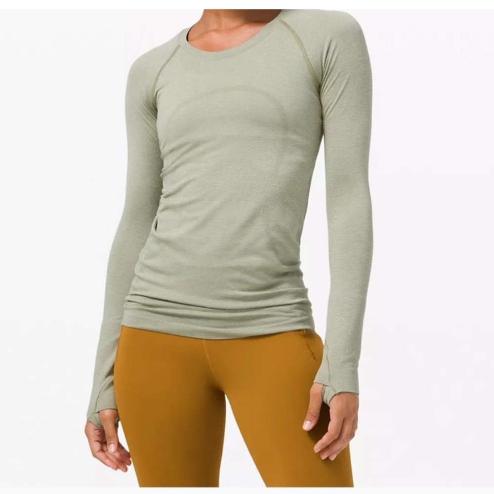 SAGE GREEN LULULEMON LONG SLEEVE SWIFTLY TECH 6